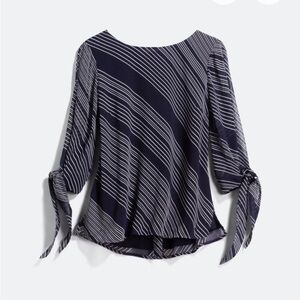 Navy Striped Women's Top